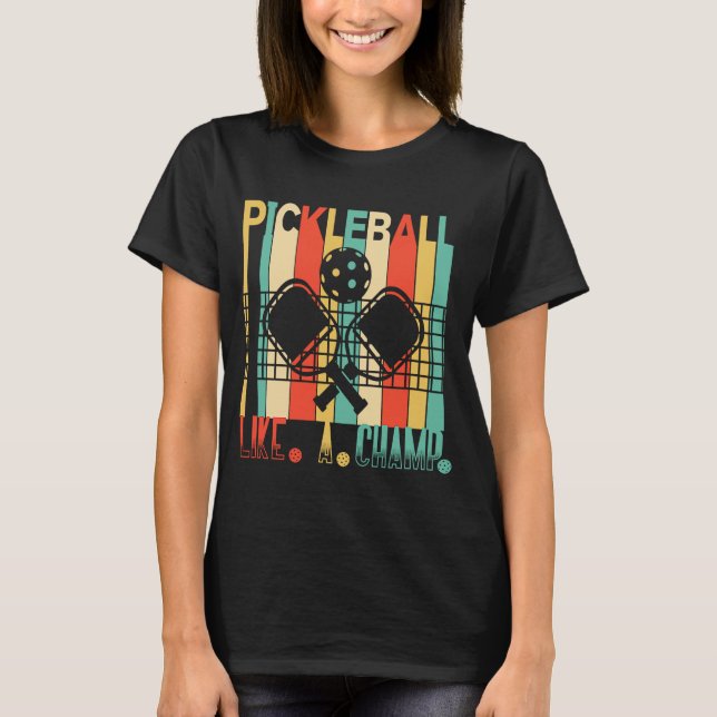 Camiseta Baloncesto Retro Como Una Paddle De Campeón, Bola, (Anverso)