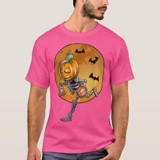 Camiseta Baloncesto Skeleton Halloween Hombres Niños Balonc
