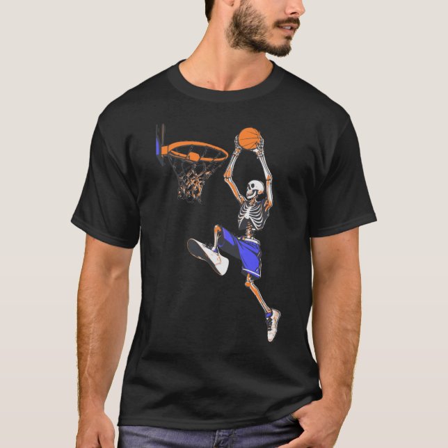 Camiseta Baloncesto Slam Dunk Skeleton Halloween (Anverso)