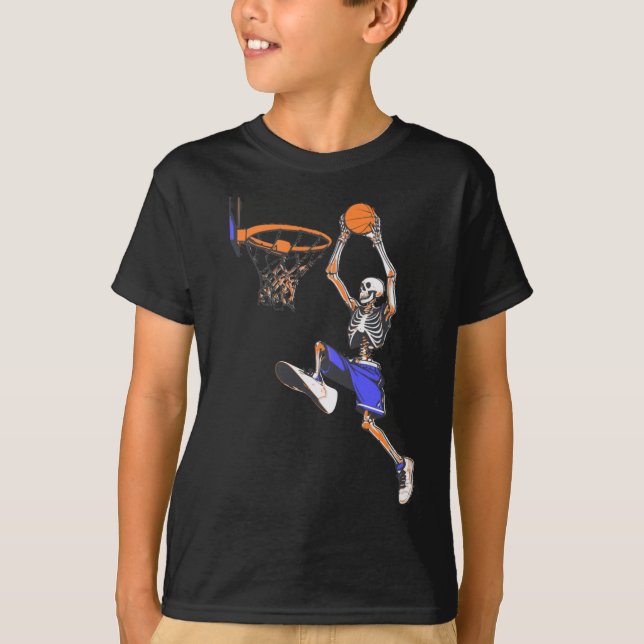 Camiseta Baloncesto Slam Dunk Skeleton Halloween (Anverso)