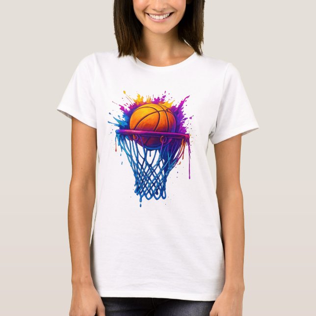Camiseta Baloncesto Splash Art - Vibrante Diseño Deportivo (Anverso)