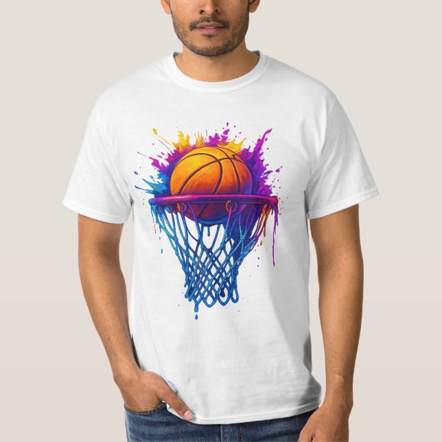 Camiseta Baloncesto Splash Art - Vibrante Diseño Deportivo (Anverso)