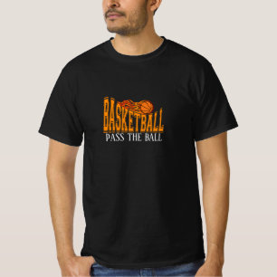 Camiseta Baloncesto: tipografía de pelota en llamas