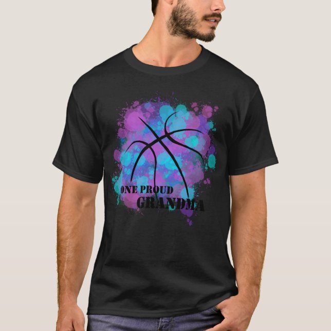 Camiseta Baloncesto - Una Abuela Orgullosa - Rosa Y Azul (Anverso)