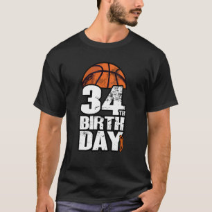 Camiseta Baloncesto Vintage de 34 años de edad cumpleaños 3