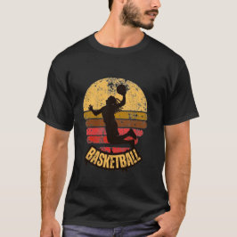 Camiseta Baloncesto Vintage Silueta Atardecer | Deporte Ret