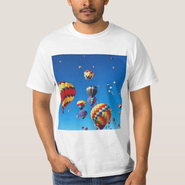 Camiseta Balones de aire caliente cielo azul (Anverso)