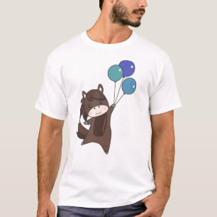 Camiseta Balones de equitación vuelan sobre la ponía animal