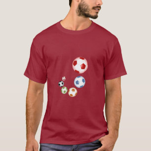 Camiseta Balones de fútbol giratorios multicolores