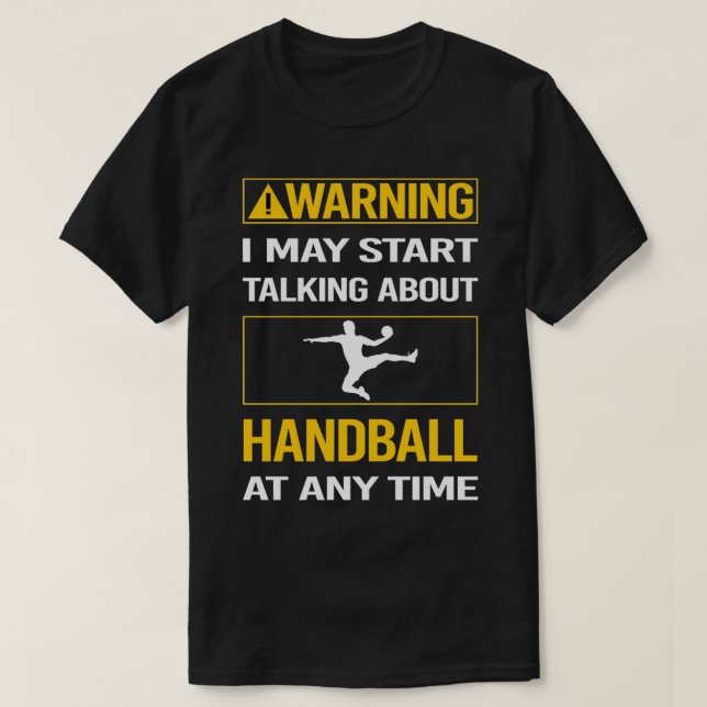 Camiseta Balonmano de advertencia divertida (Diseño del anverso)