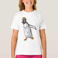 Balonmano del jugador de balonmano de pingüino