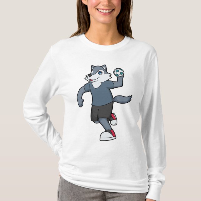 Camiseta Balonmano jugador de balonmano lobo (Anverso)