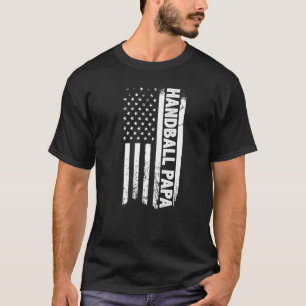 Camiseta Balonmano Papa Bandera Americana Día de los Hombre