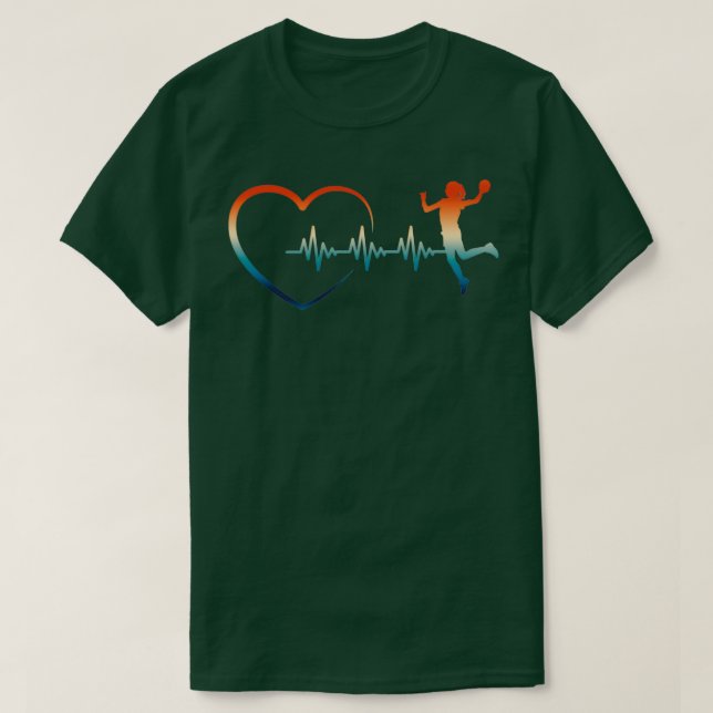 Camiseta Balonmano Vintage Heartbeat 2 (Diseño del anverso)