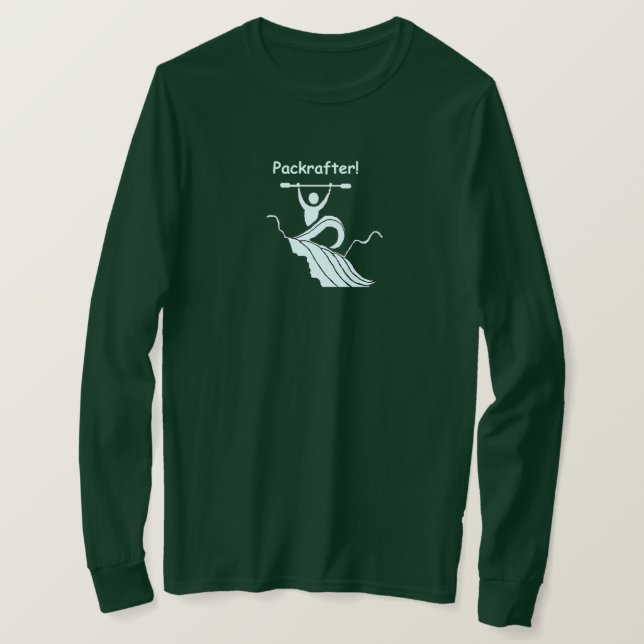 Camiseta Balsa del paquete. Packrafter. (Anverso del diseño)