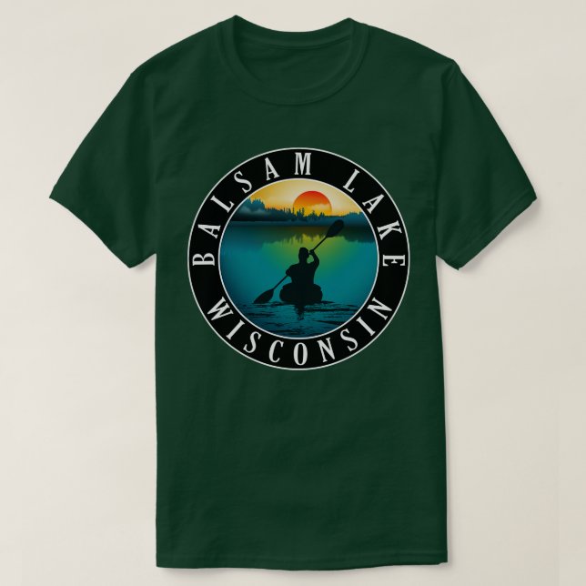 Camiseta Balsam Lake Wisconsin Kayaking (Diseño del anverso)