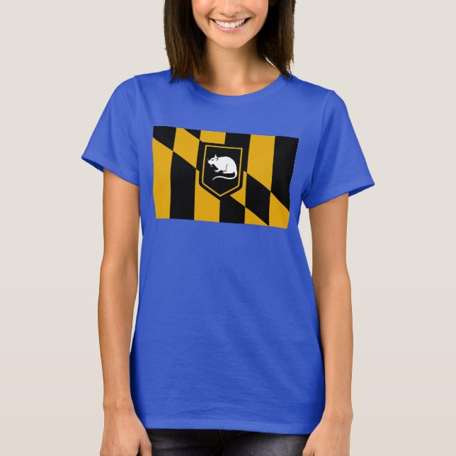 Camiseta Baltimore, bandera de la rata del MD (Anverso)