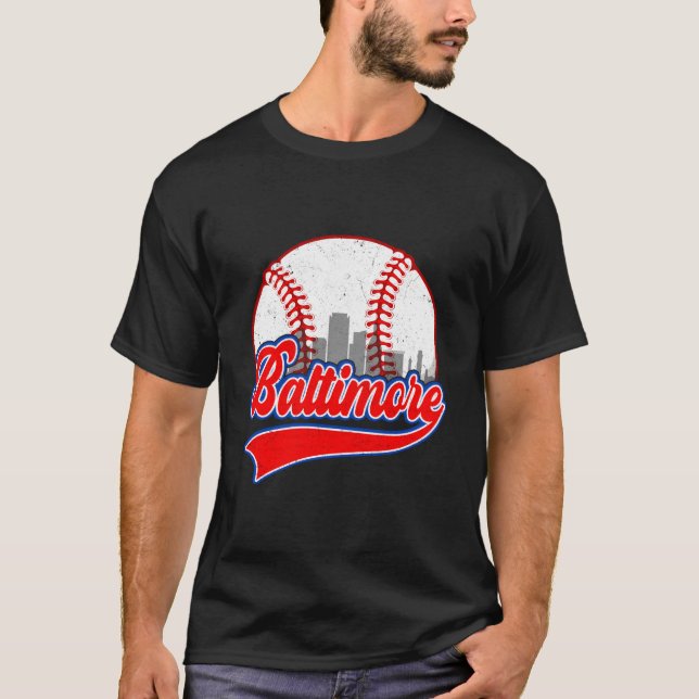 Camiseta Baltimore Cityscape Baseball (Anverso)