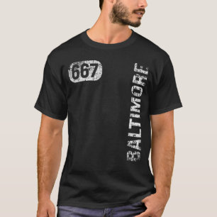 Camiseta Baltimore Maryland 667 Código de área Retro de cos