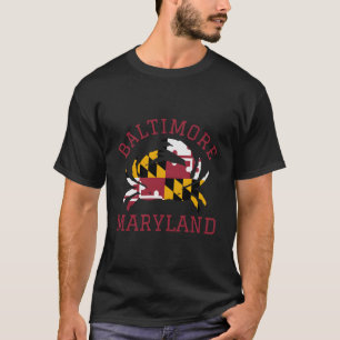 Camiseta Baltimore Maryland Crab State Flag Viaje a casa