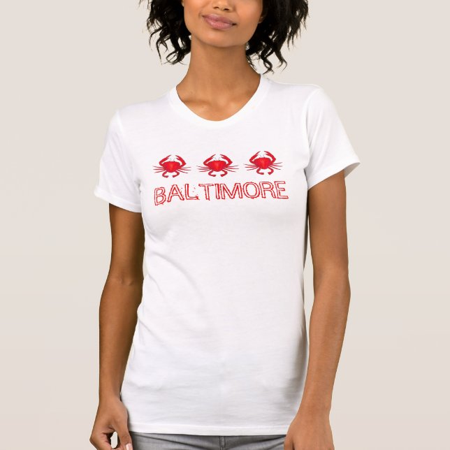 Camiseta Baltimore Maryland Red Hard Shell Crab Crabs Tee (Anverso)