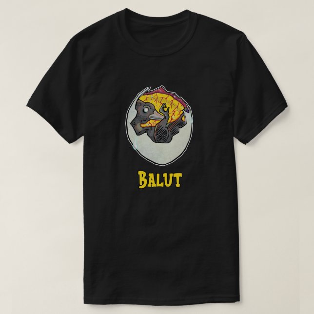 Camiseta Balut Pinoy. Balut sa Puti. (Diseño del anverso)