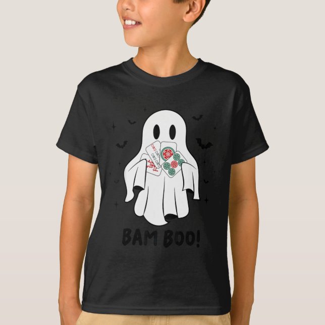 Camiseta Bam Boo Halloween Ghost Mahjong Funny Costume Game (Anverso)