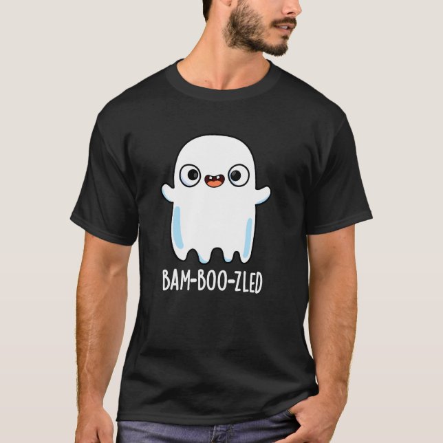 Camiseta Bam-boo-zled Funny Halloween Ghost Pun Dark BG (Anverso)