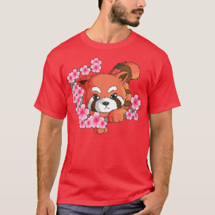 Camiseta Bamboo de ventilador de árbol de cerezo rojo japon
