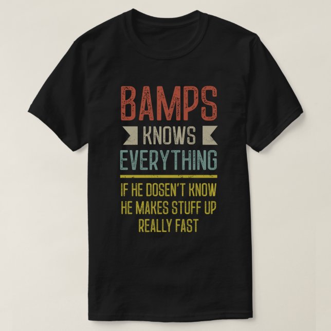 Camiseta Bamps sabe todo lo gracioso abuelo (Diseño del anverso)
