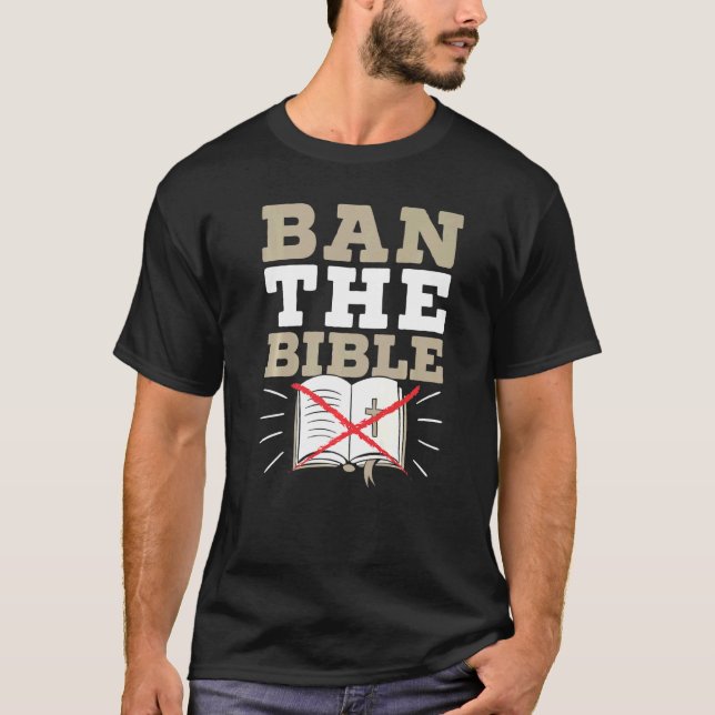 Camiseta Ban The Bible Anti Religion Agnostic Blackcraft At (Anverso)