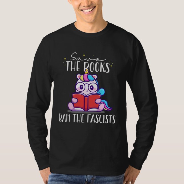 Camiseta Ban The Fascists Save The Books Book Reading Unico (Anverso)