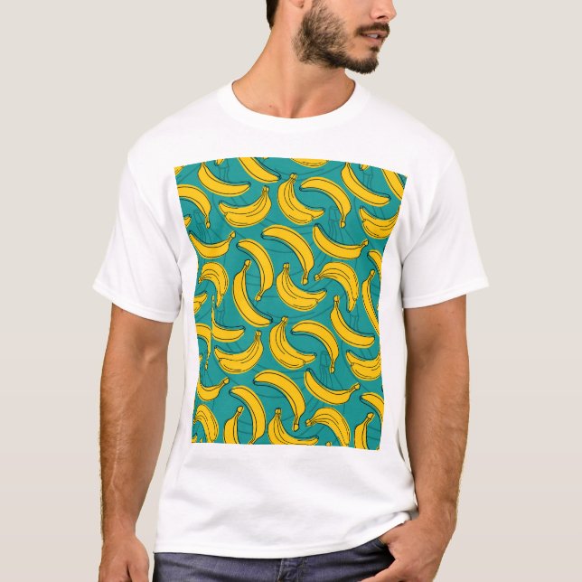 Camiseta Banana amarilla: pintura de contorno negro (Anverso)