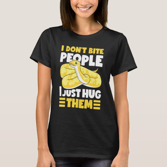 Camiseta Banana Ball Python I Don't Bite People I Just Hug  (Anverso)