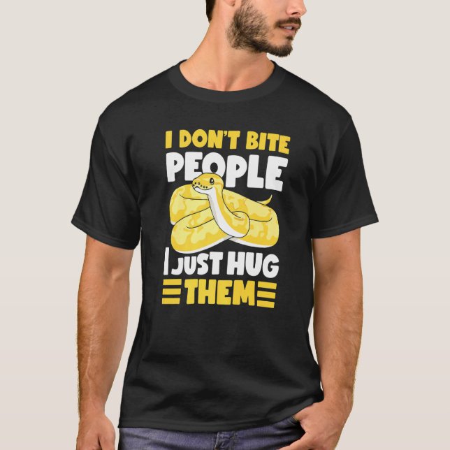 Camiseta Banana Ball Python I Don't Bite People I Just Hug  (Anverso)
