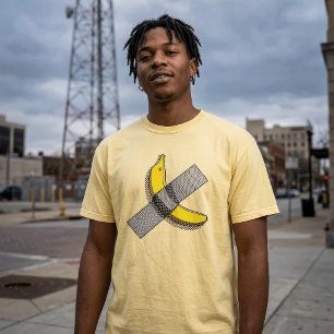 Camiseta Banana de Arte Pop y Gráfico de Cinta Adhesiva con