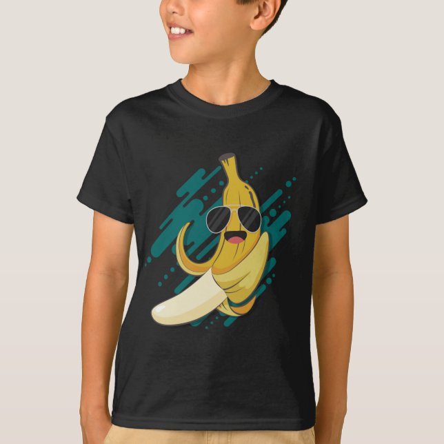Camiseta Banana divertida con gafas de sol Potasio Healthy  (Anverso)