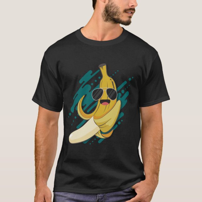 Camiseta Banana divertida con gafas de sol Potasio Healthy  (Anverso)