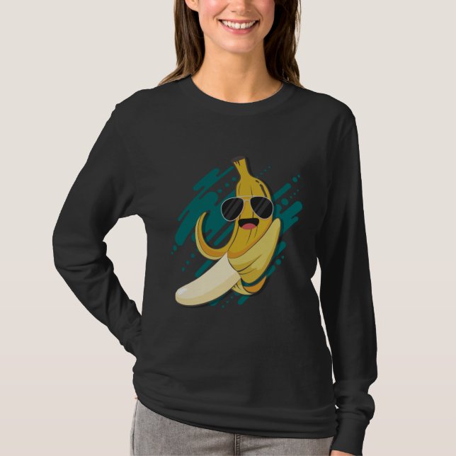 Camiseta Banana divertida con gafas de sol Potasio Healthy  (Anverso)