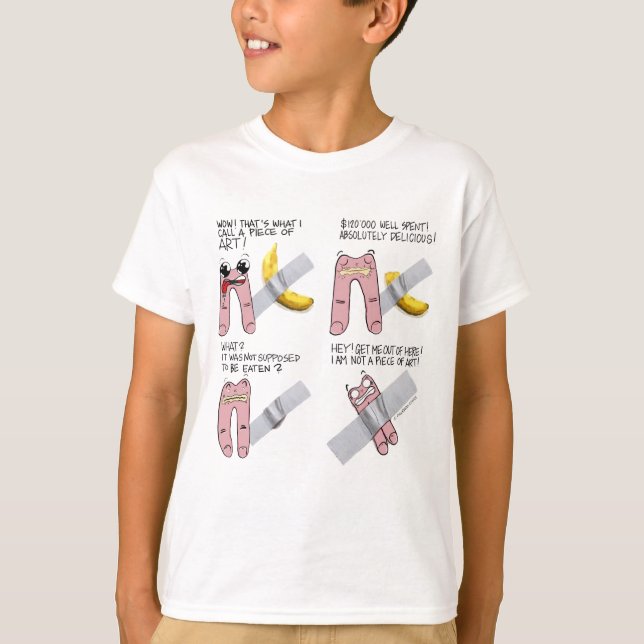 Camiseta Banana Duct-Taped en la pared arte divertido (Anverso)