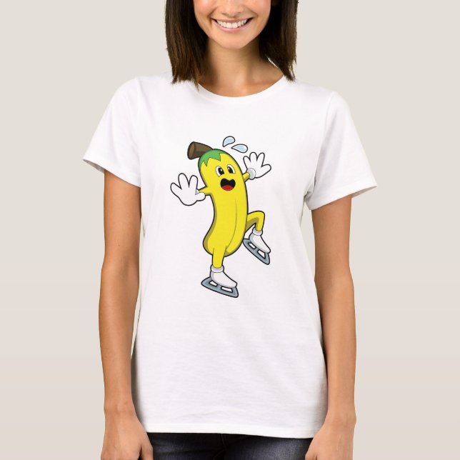 Camiseta Banana en patinaje sobre hielo con patines de hiel (Anverso)
