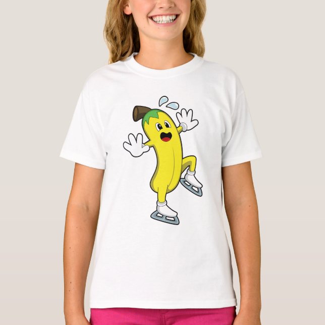 Camiseta Banana en patinaje sobre hielo con patines de hiel (Anverso)