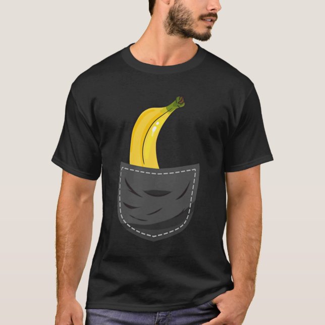 Camiseta Banana En Pocket Gráfico Fruta Veggie Health (Anverso)