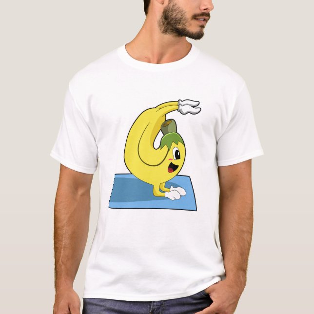 Camiseta Banana en yoga en alfombra de yoga (Anverso)
