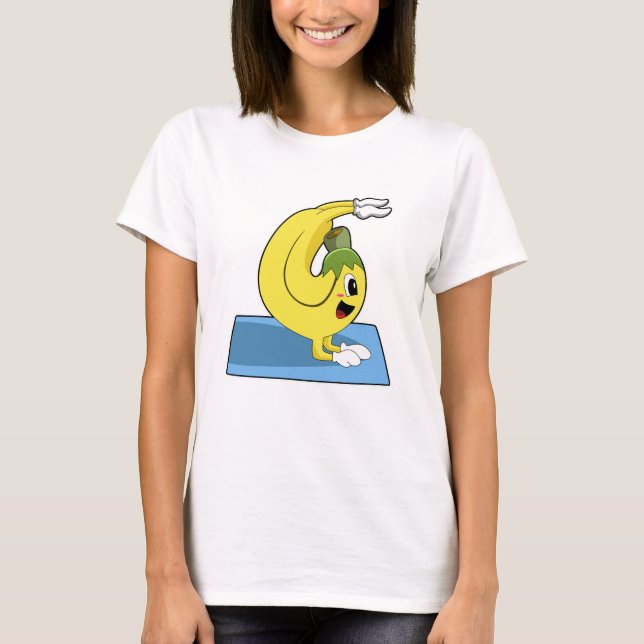Camiseta Banana en yoga en alfombra de yoga (Anverso)