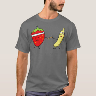 Camiseta Banana Graciosa Y Fresas Corren Una Maratón