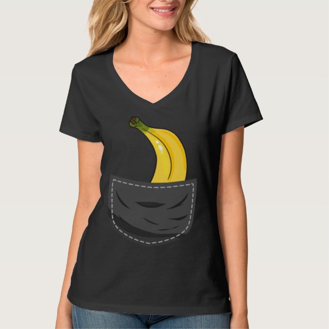 Camiseta Banana In Pocket Graphic Fruit Vegan Veggie Health (Anverso)