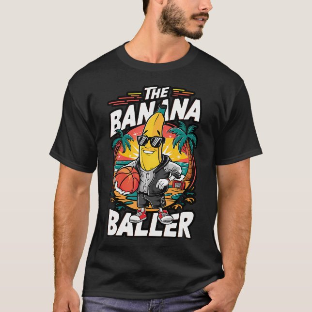 Camiseta Banana Jugando Basketball Fruit Lover Baloncesto P (Anverso)