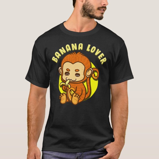 Camiseta Banana Lover Monkey Eating a Banana Funny Humor (Anverso)