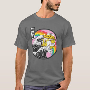 Camiseta Banana Milk Surfing Kanagawa Wave Kawaii Anime Vap